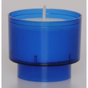 Blue Plastic Cased Votive Candle With Skirt