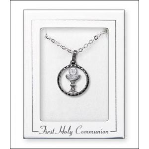 Silver Plated Necklet with Communion Pendant
