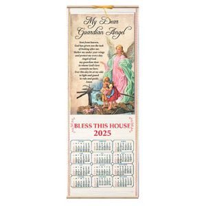 Guardian Angel Wood Scroll Calendar 2025