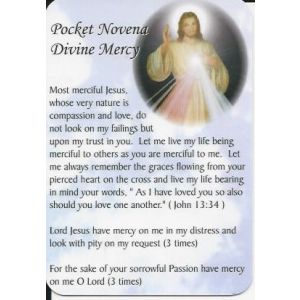 Prayer Card - Pocket Novena Prayer To The Divine Mercy