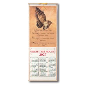 Serenity Wood Scroll Calendar 2027