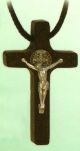 Brown Wood St. Benedict's Crucifix on Cord
