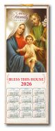 Holy Family Wood Scroll Calendar 2026