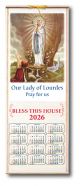 Our Lady of Lourdes Wood Scroll Calendar 2026