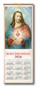 Sacred Heart Wood Scroll Calendar 2026