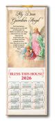 Guardian Angel Wood Scroll Calendar 2026