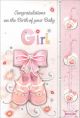 Card - Congratulations Birth Baby Girl 3D 533828