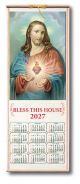 Sacred Heart Wood Scroll Calendar 2027