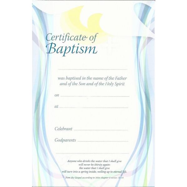 Certificate of Baptism - 5031446922255